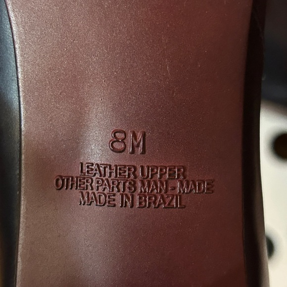 Markon Black Leather Ankle Boots 8M Brazil Square Toe Stitched Detail Heel Goth - Picture 5 of 7